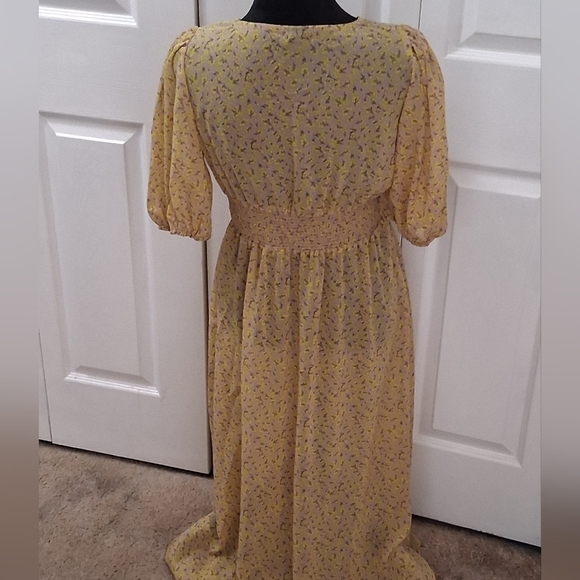 Floral Semi Sheer Summer Maxi Dress Size S - Picture 4 of 16